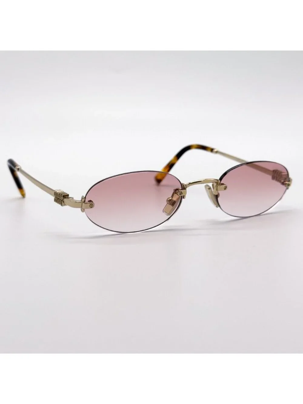 New Miu Miu MU A54S Sunglasses Oval Pink Gold MUA54S  ZVN70O